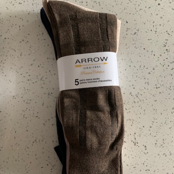 Arrow USA 1851 Premium Collection 5 Pair Socks Men’s (Shoe Size 7-12) Assorted - Picture 11 of 12